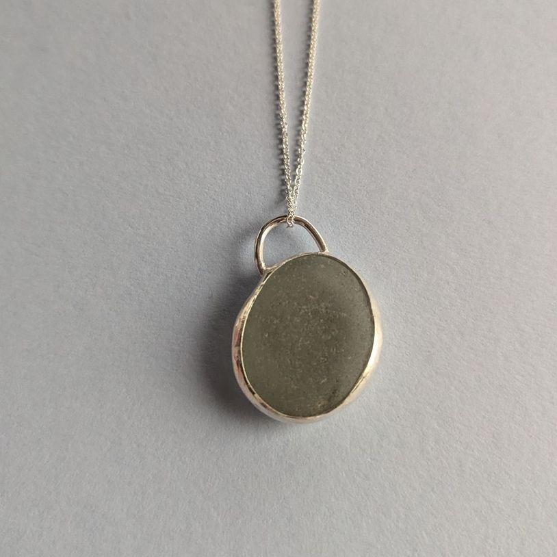 Silver Set Seaglass Pendant Workshop