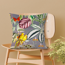 Grey Tropical Velvet Cushion