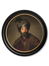 C.1700 Rembrandt's Oriental Gentlemen in Round Frame