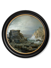 C.1877 Rocky Coast in Round Frame