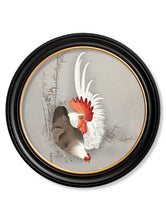 C.1910 Roosters in Round Frame