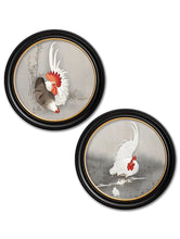 C.1910 Roosters in Round Frame