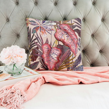 Blush Floral Velvet Cushion