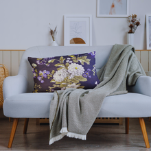 Purple Floral Velvet Cushion