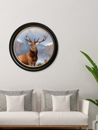 C.1851 Monarch of The Glen in Round Frame