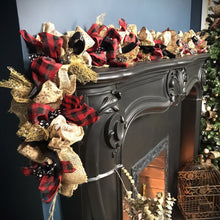 Extra Special Traditional with a Twist Hessian Christmas Garland - Black, Red & Gold