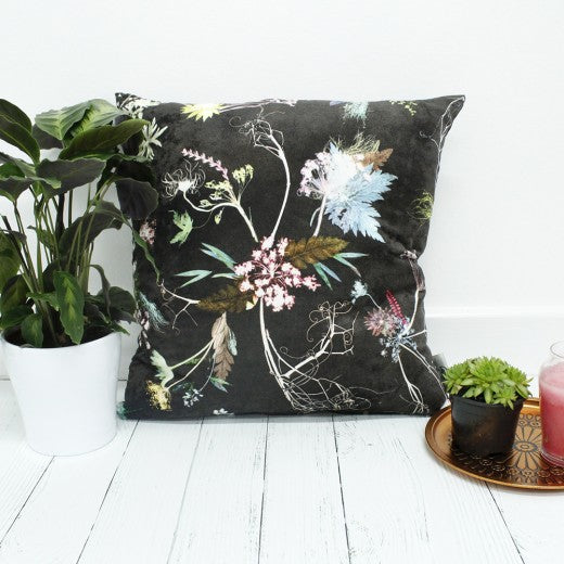 Black floral outlet cushions